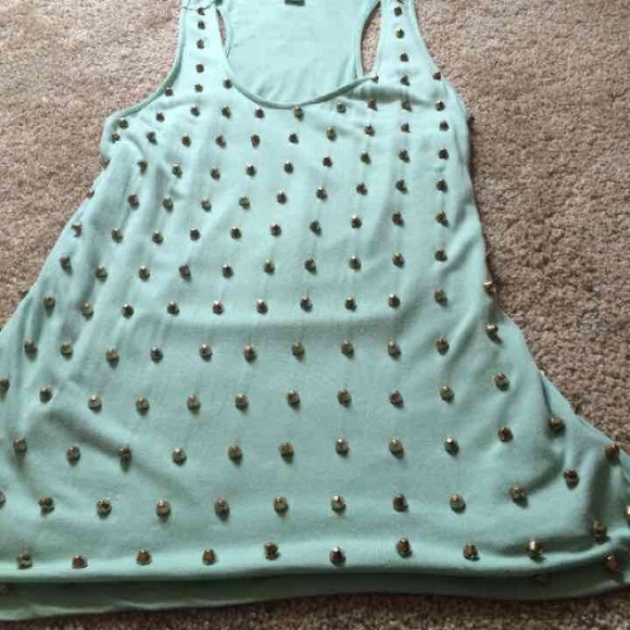 Mint Studded Top - Picture 2 of 3