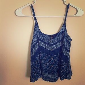 Blue tribal tank top