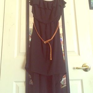 Black strapless dress