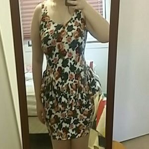 Floral Peplum Bodycon Tank Dress