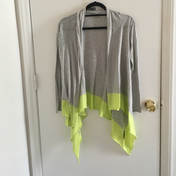 EXPRESS lime and grey cardigan - Picture 1 of 2