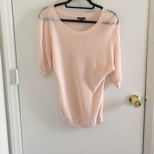 Blush pink Express knit short sleeve top