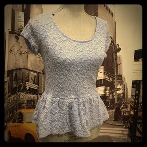 Forever 21 lace top powder blue