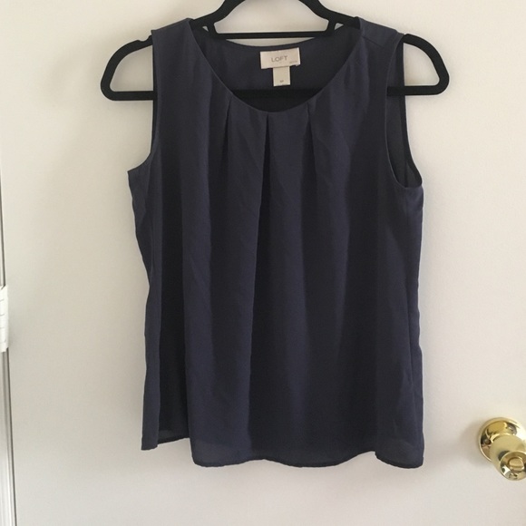 LOFT navy dressy tank - Picture 1 of 2