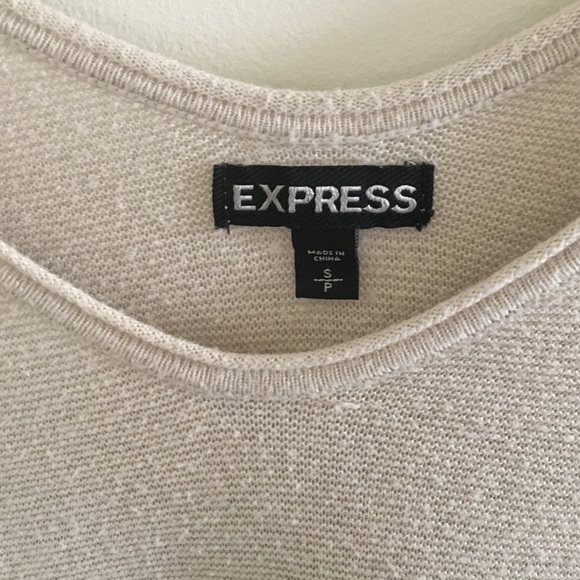 EXPRESS short sleeve creme knit top - Picture 2 of 2