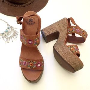 Lucky Brand Platform Wedges.