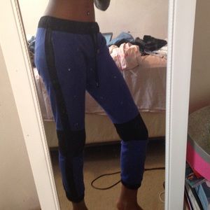 Navy blue and black joggers