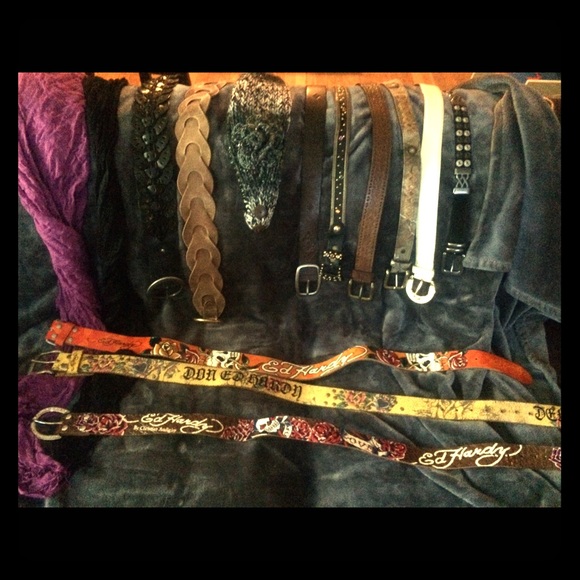 Belts ALL styles. 3 Ed Hardy belts.