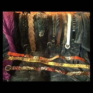 Belts ALL styles. 3 Ed Hardy belts.