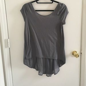 American Eagle hi-lo grey short sleeve top