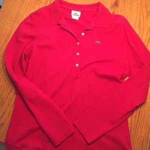 Lacoste long sleeve Red polo