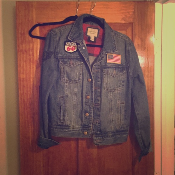 Patched jean jacket