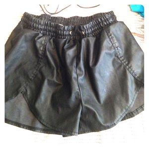 Faux leather shorts