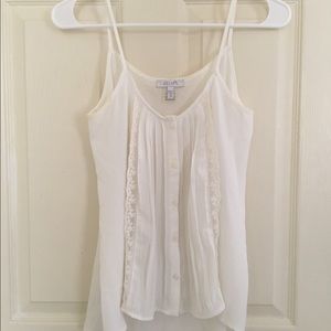 PLEATED FRONT TANK TOP