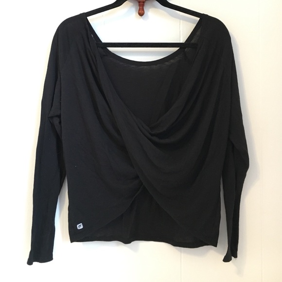 Cross back black athletic shirt