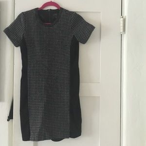 J.Crew black and grey houndstooth dress