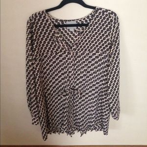 Maeve black and white printed tunic
