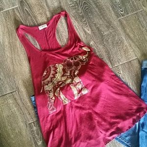 Burgundy racer back tank
