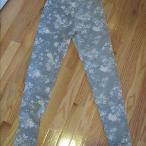 Grey floral leggings