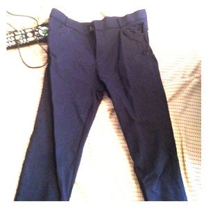 Button Skinny Blue Pant