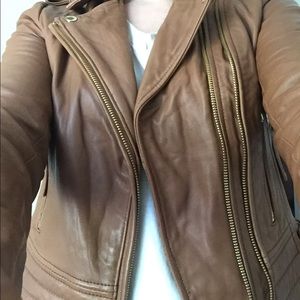 Luggage brown Michael Kors leather jacket!!