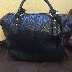 Textured Leather satchel converts into a tote bag!