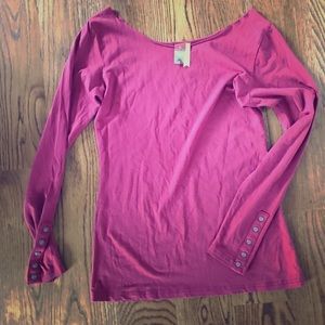 Matilda Jane Maroon wide neck shirt