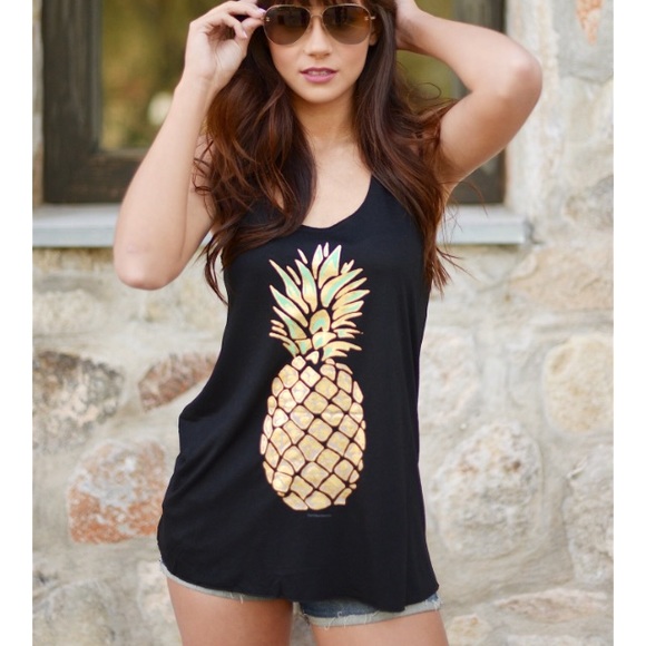 ๐SALE!๐ SMALL Pineapple Racerback Long Tank Top - Picture 4 of 4