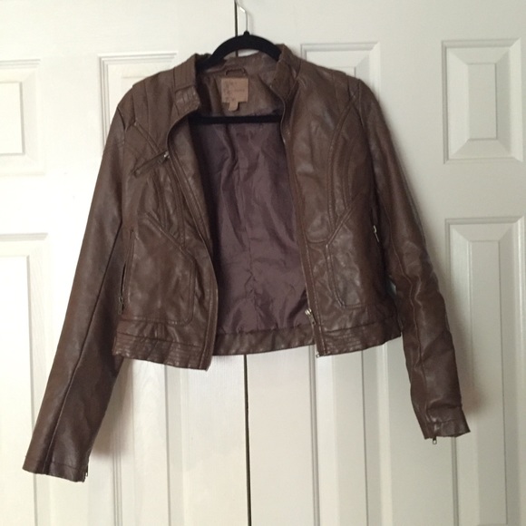 Brown leather jacket