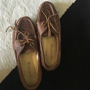 Brown braided sperry topsiders
