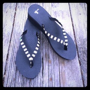 Sanuk Striped Wedge Sandals