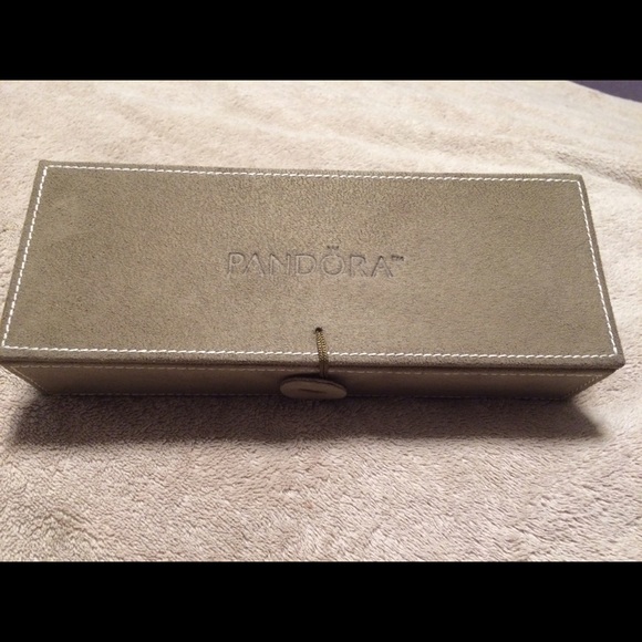 RARE PANDORA BROWN&CREAM SUEDE TRAVEL JEWELRY BOX