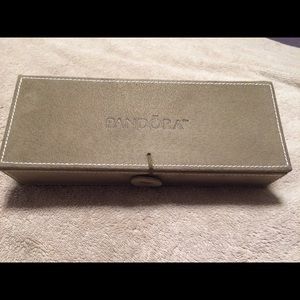 RARE PANDORA BROWN&CREAM SUEDE TRAVEL JEWELRY BOX