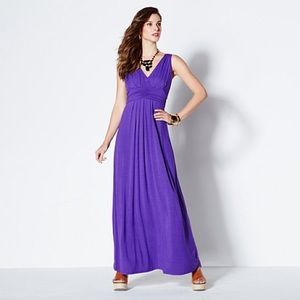 IMAN Global Chic Purple Maxi Dress XLarge Short