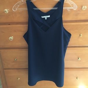 NAKED ZEBRA navy blue blouse