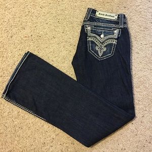 Women's rock revival boot cut jeans, Darcy size 26