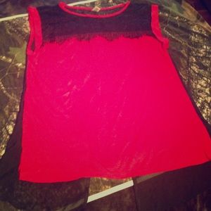 Red sheer shirt