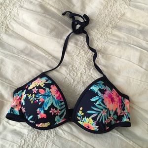 Padded floral swim suit top