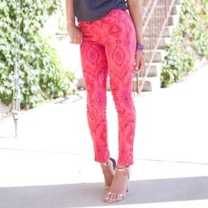 Joe's Jeans Ikat-print red cropped jeans