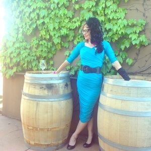 Laura Byrnes Pinup Couture Monica Dress BrightBlue