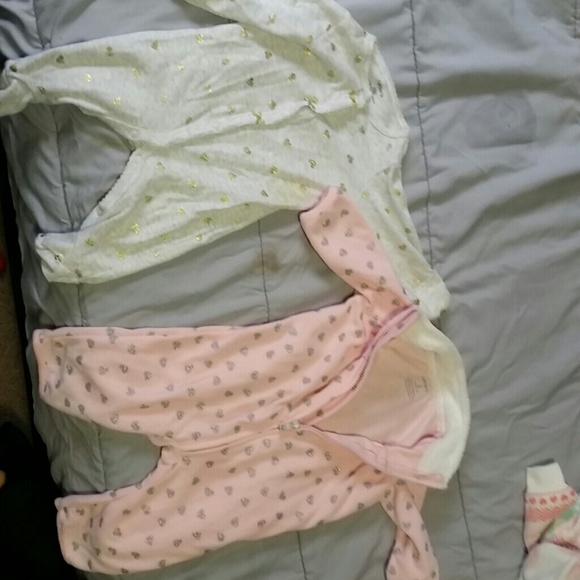 Baby girl new born warm and soft jammies.