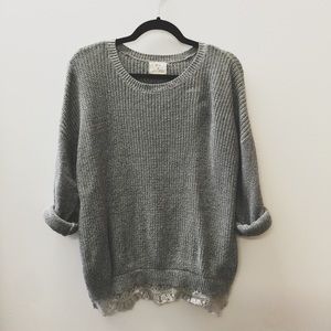 Urban Outfitters Grey Sweater w Lace