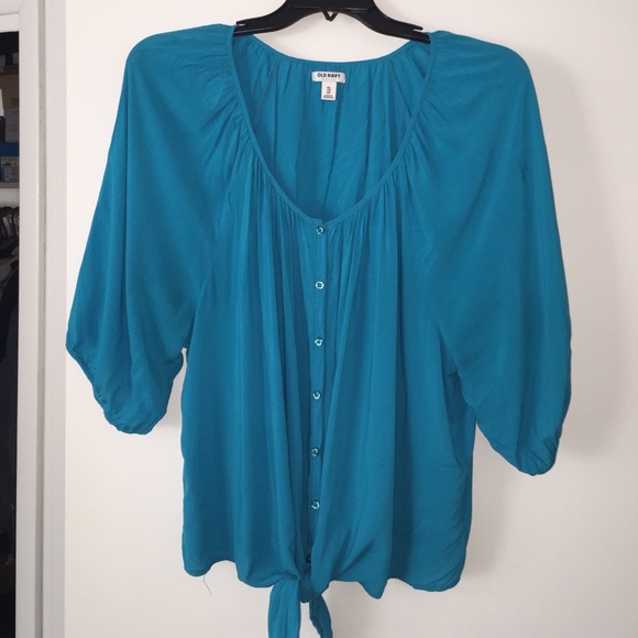 Old Navy button up front tie blouse size XXL