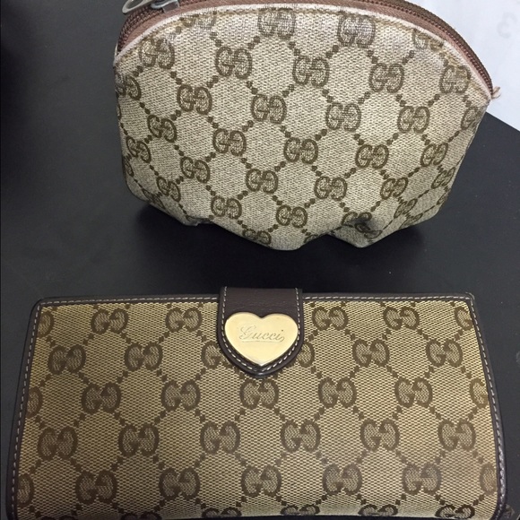 Gucci wallet and cosmetic pouch
