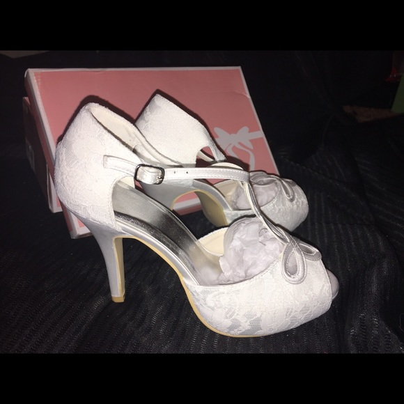 Size 9 Wedding White lace 3" Heel