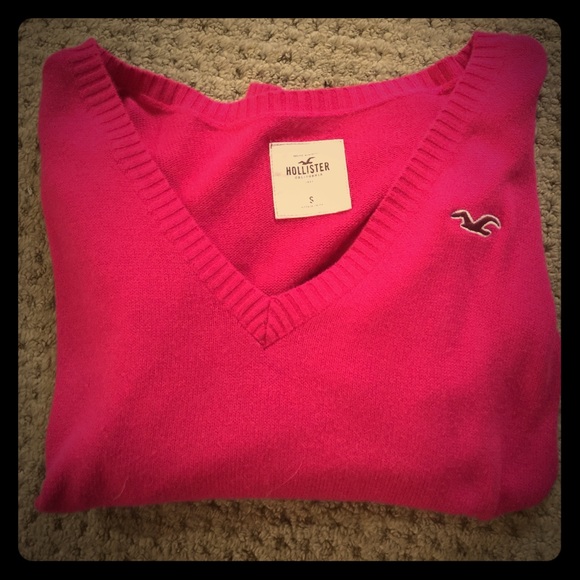 Hollister pink v neck sweater
