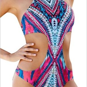 2016 Patterns Sexy High Neck Beachwear Cut Out