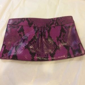 Banana Republic Purple and Black Snakeskin Clutch