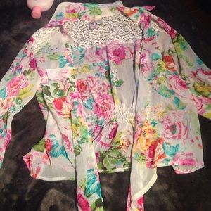 Floral button up
