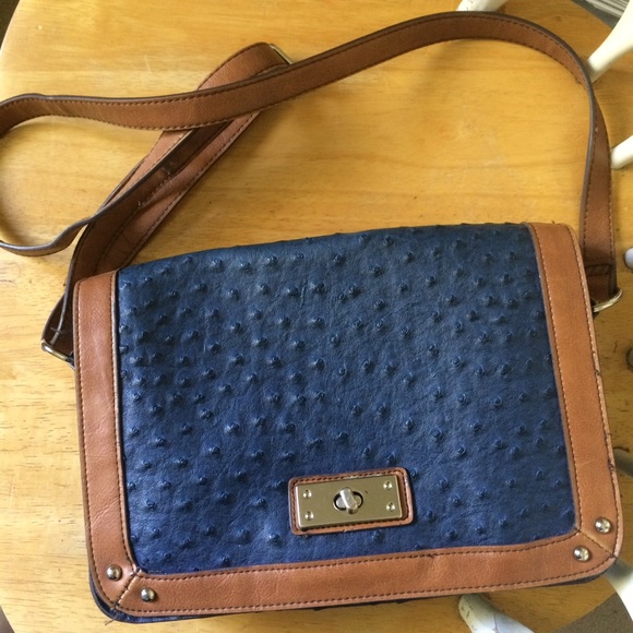 Navy and Tan Crossbody
